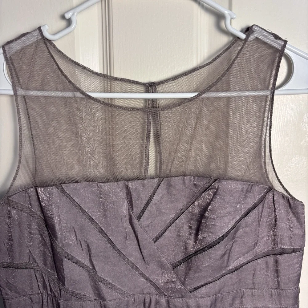 NWT Adrianna Papell Anthropologie Women's 8 Cocktail Dress Mauve Metallic Tiered